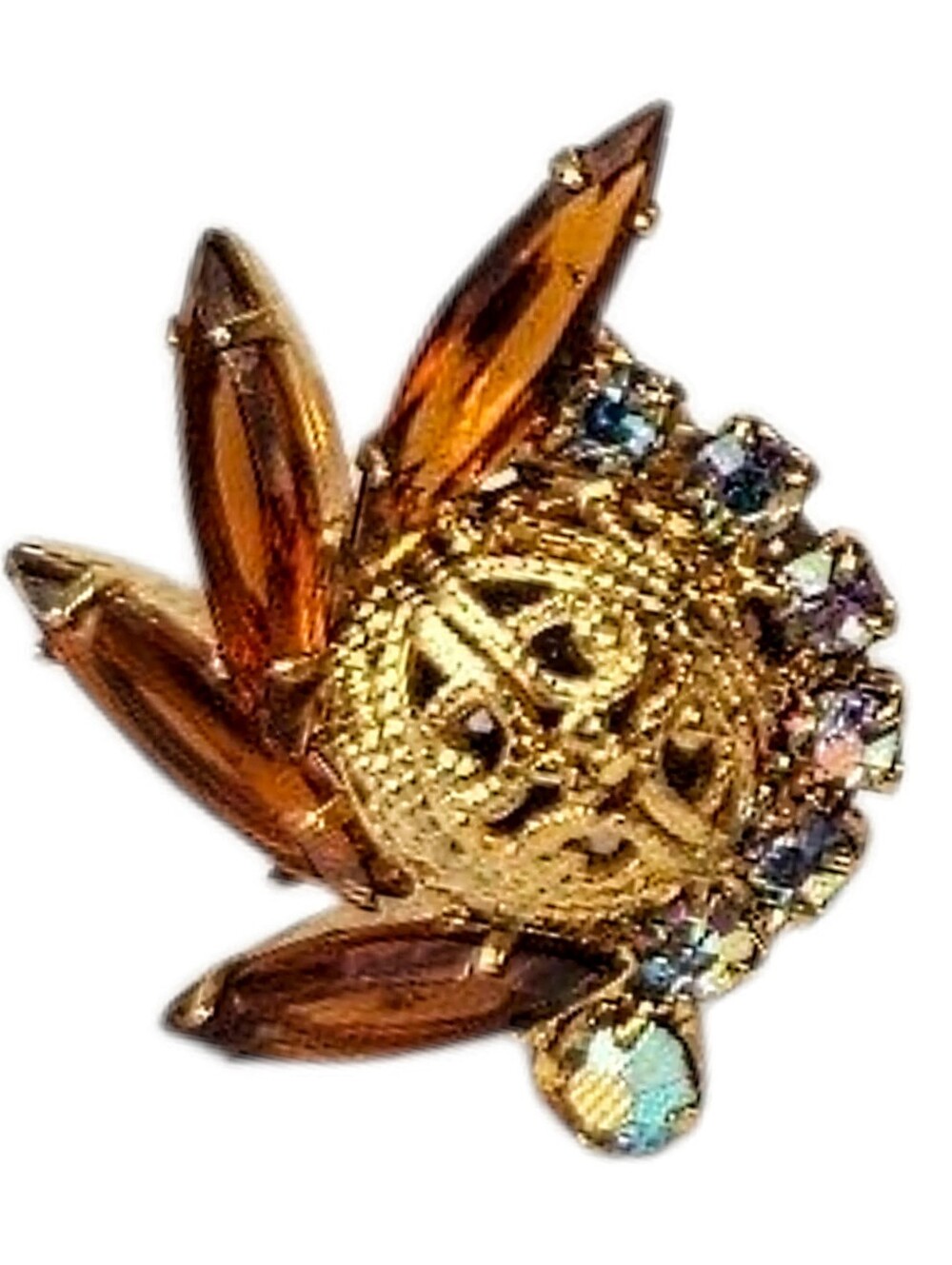 MINT 1960s Juliana DeLizza and Elster Rhinestone Brooch and Earrings Set - Picture 7 of 11